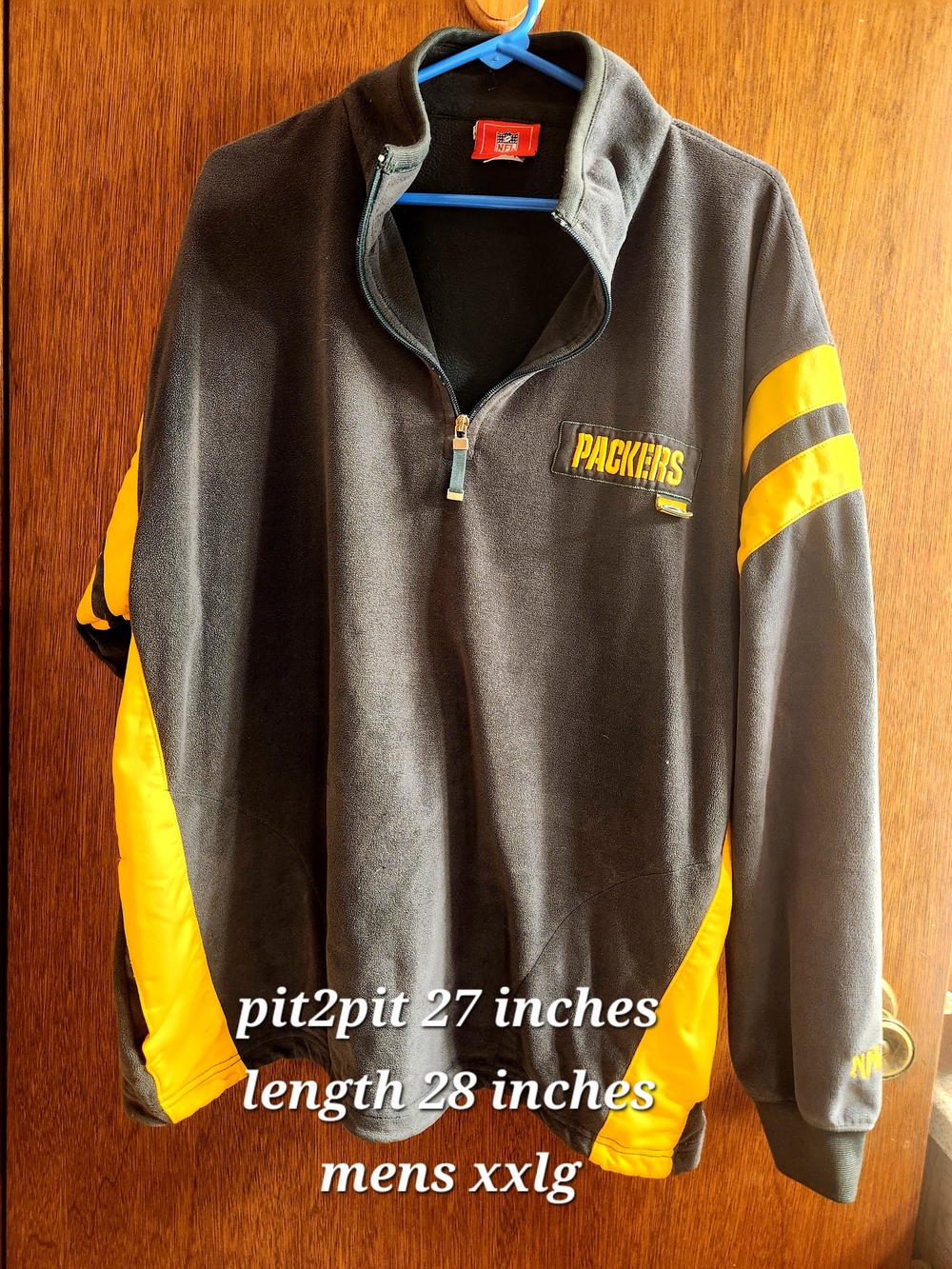 NFL Black and Yellow Packers Half-Zip Sweater